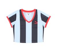 PUMA - Stripes Crop Tee X Dua Lipa Blue Glow T-shirt cropped da allenamento - - Sport - Donna - Multicolore - L