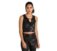 PUMA Top Corto Studio AOP, Crop Donna, Stampa Tratto Vernice Nera, S