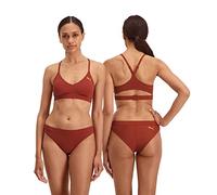 PUMA Swimwear Sporty Top, Bikini Top Womens, Brown Combo, Small
