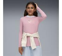 PUMA T-shirt a maniche lunghe con fiocco grafico per ragazze, Abbigliamento, Poised Rosa, 15-16Y 15-16Y