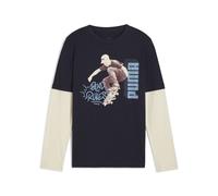 PUMA T-shirt a maniche lunghe MID90s per ragazzi, Accessori, Blu, 9-10Y 9-10Y