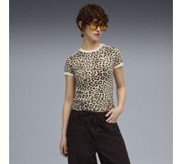 PUMA T-shirt aderente T7 Leo Luxe da donna, Abbigliamento, Alpine Snow/Ice Coffee, L L