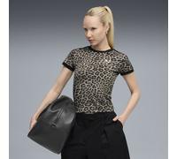 PUMA T-shirt aderente T7 Leo Luxe da donna, Abbigliamento, Nero, M M