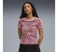 PUMA T-shirt aderente T7 Leo Luxe da donna, Abbigliamento, Poised Rosa/Ruby Shimmer, S S