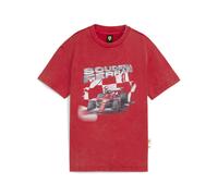 PUMA T-shirt con grafica Scuderia Ferrari Sportswear Car per ragazzi, Motorsport, Rosso Corsa, 9-10Y 9-10Y