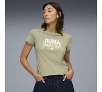 PUMA T-shirt con grafica Varsity da donna, Abbigliamento, Verde, M M