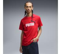 PUMA T-shirt con logo bicolore Essentials N. 1 da uomo, Abbigliamento, Rosso, M M