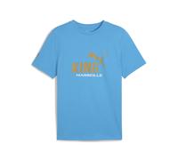PUMA T-shirt con logo Olympique de Marseille KING da uomo, Sport, Azure/Oro, XL XL