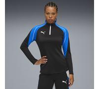PUMA T-shirt da calcio con zip corta IndividualBLAZE da 1/4 da donna, Abbigliamento, Nero/Bianco/Racing Blu, L L