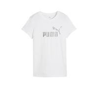 PUMA Maglietta con Logo Ess Metallic No. 1 da Donna M, White Metallic Silver