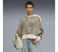 PUMA T7 Leo Luxe Oversized Crew Sweat Women, Abbigliamento, Alpine Snow/Ice Coffee, M M