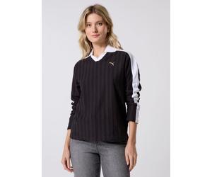 Puma - T7 Relaxed Long Sleeve Polo Nero - Abbigliamento XS Nero