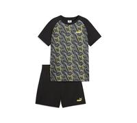 PUMA TAD ESS Poly AOP Tee and Shorts Set B, Abiti lavorati a maglia Bambino, PUMA Black,