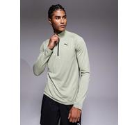 PUMA - Tad - Top da allenamento in tessuto tecnico misto verde con zip corta XS
