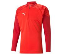 PUMA Teamcup - Maglia da Allenamento da Uomo, con Zip a 1/4, vestibilità Aderente