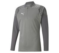 PUMA Teamcup Training 1/4 Zip Top, Slim Fit Uomo, Grigio Medio Piatto, L