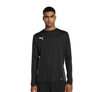PUMA teamGOAL LS Jersey, Maglia da Calcio Men's, Nero Bianco-Piatto Grigio Scuro, XL