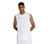 PUMA teamGOAL Sleeveless Jersey, Maglietta da Calcio Men's, Bianco Black-Piuma Grigio, XXL