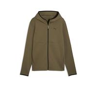 PUMA Tech Full-Zip Felpa con Cappuccio Dk Loden Verde