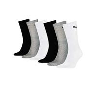 PUMA Tennissocken, 6 Paar (35/38, Grey/White/Black)