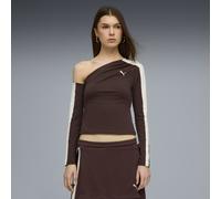 PUMA Top asimmetrico T7 da donna, Abbigliamento, Marrone, S S