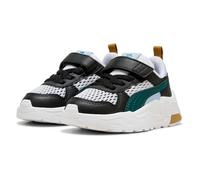 PUMA Trinity 2 LT Run Fun AC+ Inf, Sneaker Unisex-Bimbi 0-24, White-Green Terrain Black, 21.5 EU