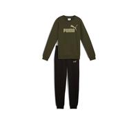 Puma Tuta Essential Logo Crew Dark Olive da Bambino 164 Green
