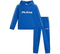 PUMA Tuta per bambini e ragazzi, 2 pezzi, in morbido pile leggero, felpa con cappuccio e pantaloni da jogging per ragazzi (taglia: 2T-7), Blu, 4 anni