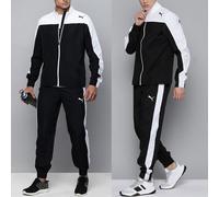 Puma Tuta Sportiva Da Uomo Giacca + Pantaloni Nero/Bianco
