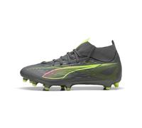 Puma Ultra 5 Match+ FG/AG - Scarpe da Calcio Unisex, Matte Aged Silver-Yellow Alert-Puma Aged Silver,