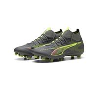 PUMA Ultra 5 Match+ FG/AG Wn's, Scarpe da Calcio Donna, Matte Aged Silver-Yellow Alert Aged Silver, 38 EU