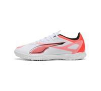 Puma Ultra 5 Play TT - Scarpe da Calcio Unisex, Puma White-Puma Black-Glowing Red,
