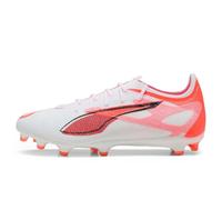 PUMA Ultra 5 PRO FG/AG, Scarpe da Calcio Unisex-Adulto, White Black-Glowing Red, 43 EU
