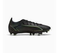 PUMA Scarpe da calcio ULTRA 6 MATCH FG/AG unisex, Scarpe, Nero/Fizzy Light/Verde Terrain, 43 43