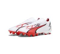 Puma Ultra Match Fg/AG, Scarpe da Calcio Unisex-Adulto, Bianca Nero Fire Orchid, 45 EU