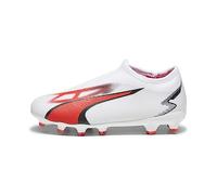 PUMA Ultra Match LL FG/AG JR, Scarpe da Calcio Unisex-Bambini, White Black-Fire Orchid, 28 EU