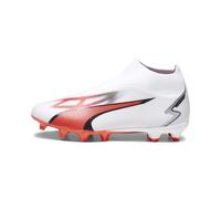 PUMA Ultra Match+ Ll Fg/AG, Soccer Shoe Uomo, Puma White Puma Black Fire Orchid, 44 EU