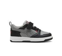 PUMA Unisex Bambino Rebound V6 Lo Mid 90s AC+ PS Basket, Nero Grigio Eco per Tutti i Tempi Rosso, 34 EU, Puma Nero Grigio Echo per Tutti i Tempi Rosso, 34 EU