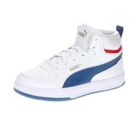 PUMA Unisex Kids CAVEN 2.0 Mid PS Sneaker, PUMA White-Clyde Royal-PUMA Gold, 35 EU