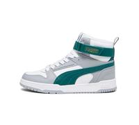 PUMA Rbd Game Jr, Sneaker, White Malachite Cool Mid Gray Gold, 36 EU