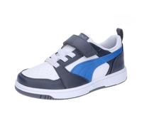 Puma Unisex Kids Rebound V6 Lo AC+ PS Sneaker, Puma White-HYPERLINK Blue-Galactic Gray, 29 EU