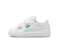 Puma Unisex Kids Smash 3.0 Holo 2.0 V Inf Sneaker, Puma White-Mauve Mist-Puma Silver, 26 EU