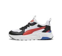 PUMA Unisex Kids Trinity Lite Jr Scarpe da ginnastica, Puma White Active Red Puma Black, 38 EU