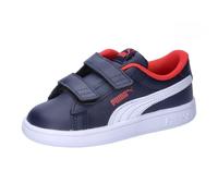 PUMA Unisex Sneakers Smash 3.0 Leather V da bimbi, Navy-White-For All Time Red, 24 EU