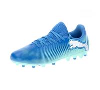 PUMA Future 7 Play MG Jr, Soccer Shoe Unisex-Adulto, Hyperlink Blue-Mint White, 38.5 EU