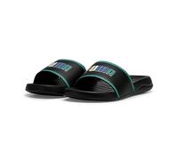 Puma Unisex Youth Popcat 20 Ready, Set, Better Jr Slide Sandals, Puma Black-Puma Black-Sparkling Green, 39 EU