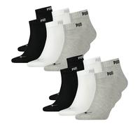 PUMA Uomini Donne Unisex CALZE QUARTER CLYDE Confezione Da 12 Nero Bianco Grigio