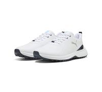 PUMA Uomo Fusion Grip 6 Evo Scarpa da Golf, White Silver, 43 EU, Puma Bianco Puma Silver, 43 EU
