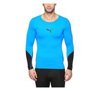 Puma Uomo Lite L/S Tee T-Shirt, Uomo, Lite_L/S Tee, Blue Danube-puma Black, L
