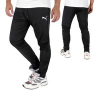 PUMA Uomo Pantaloni da Ginnastica Sport Calcio Pantaloni Tuta Lega Corsa Nero